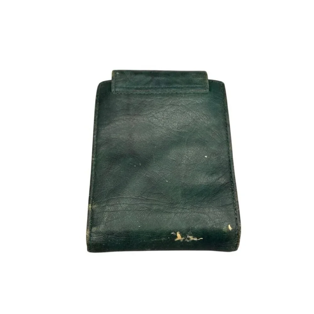 Vintage Buxton Green Leather Wallet Top Grain Cowhide